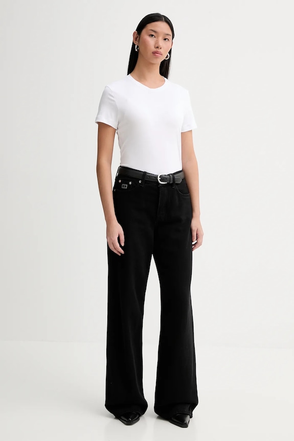 Bavlněné tričko Calvin Klein LV044E205G bílá SS26