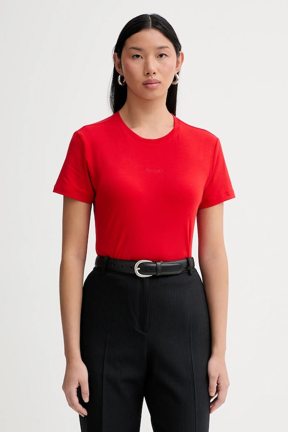 Calvin Klein t-shirt in cotone semplice rosso LV044E205G
