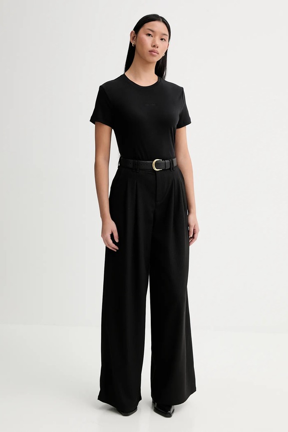 Bavlněné tričko Calvin Klein LV044E205G černá SS26