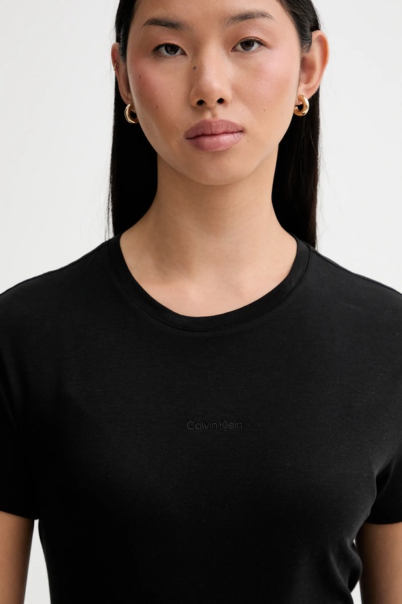 Bavlněné tričko Calvin Klein černá LV044E205G