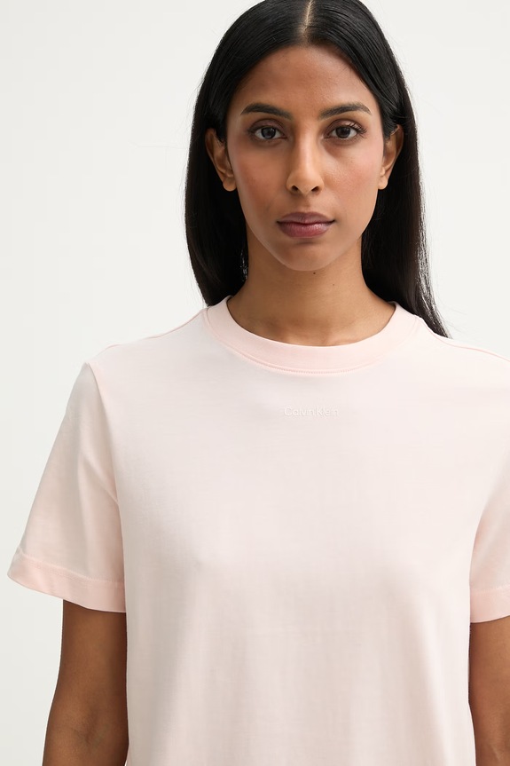 Calvin Klein t-shirt γυναικείο βαμβακερό ροζ LV147C857G