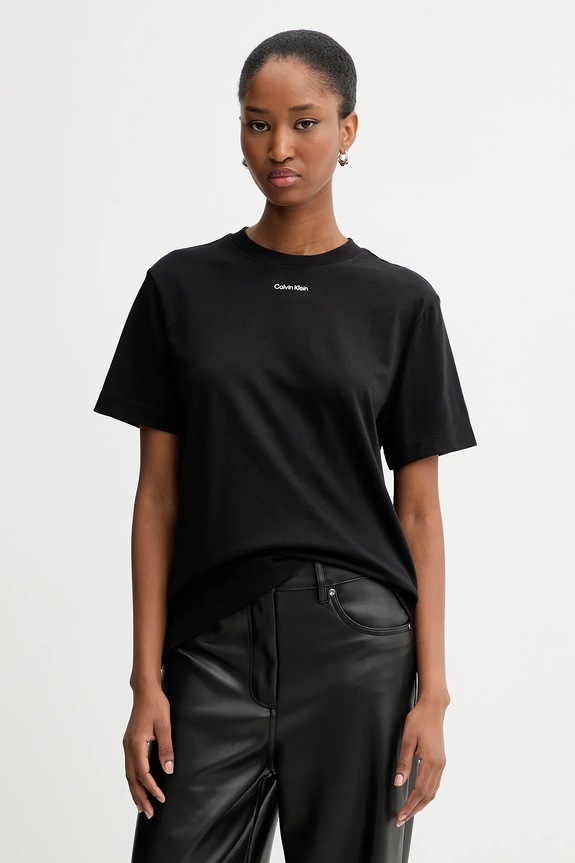 Calvin Klein T-shirt damski bawełniany bawełna czarny LV147C857G
