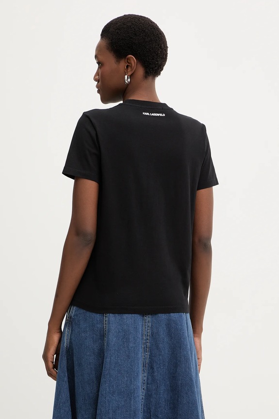 Odzież Karl Lagerfeld t-shirt bawełniany B1W17019 czarny