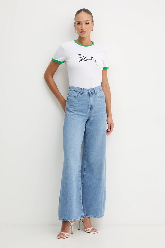 Хлопковая футболка Karl Lagerfeld IKON B1W17040 белый SS26