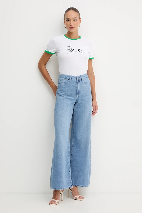 Хлопковая футболка Karl Lagerfeld IKON B1W17040 белый SS26