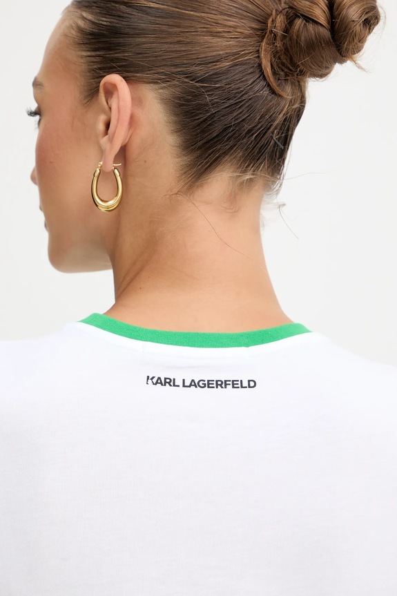 Хлопковая футболка Karl Lagerfeld IKON B1W17040 белый