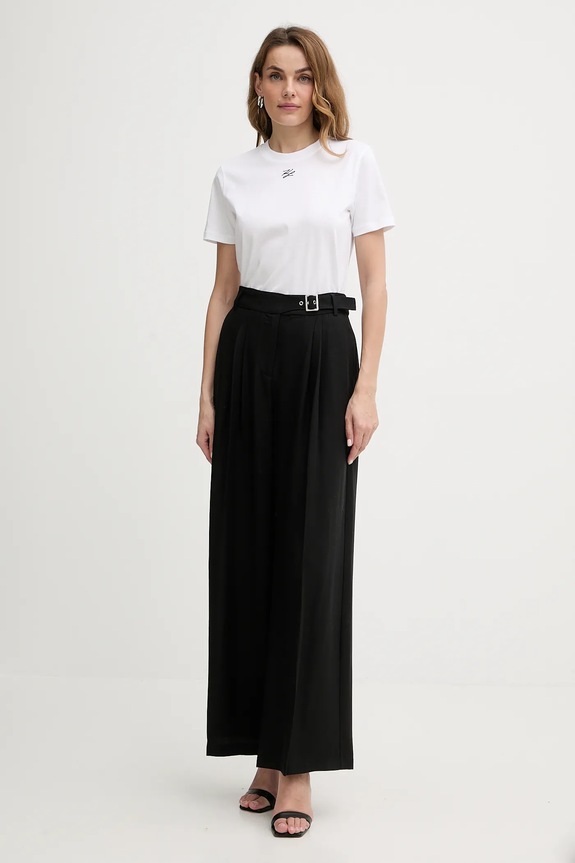 Бавовняна футболка Karl Lagerfeld KL ESSENTIAL B1W17091 білий SS26