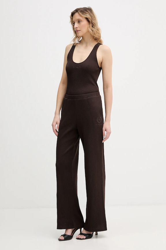 Karl Lagerfeld top in cotone HOTEL KARL B1W44007 marrone SS26