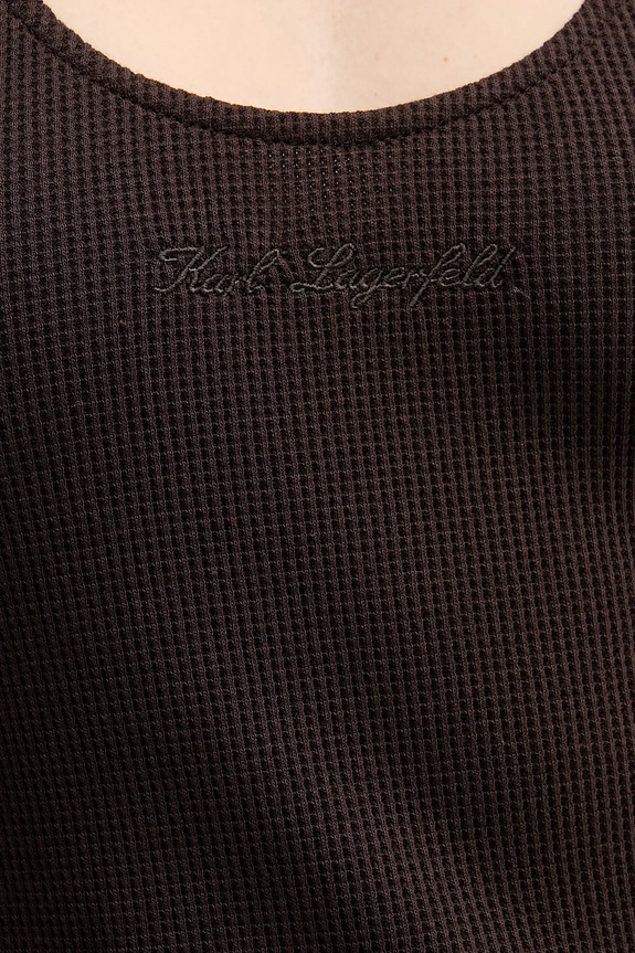 Karl Lagerfeld top in cotone HOTEL KARL B1W44007 marrone