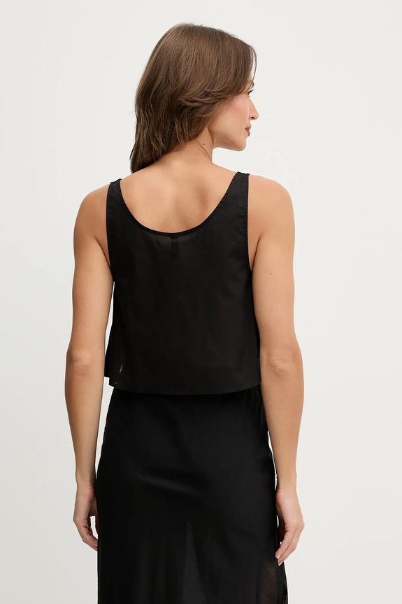 Дрехи Памучен плажен топ Karl Lagerfeld B1W46024 черен