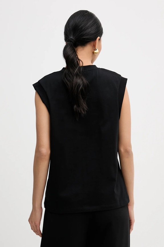 Îmbrăcăminte Karl Lagerfeld top din bumbac B1W17012 negru