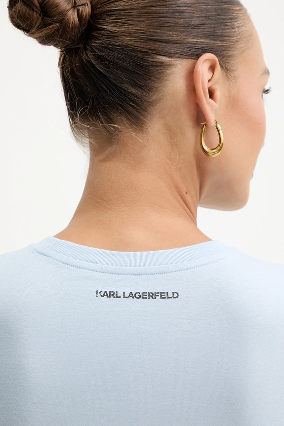 Βαμβακερό μπλουζάκι Karl Lagerfeld B1W17033 μπλε