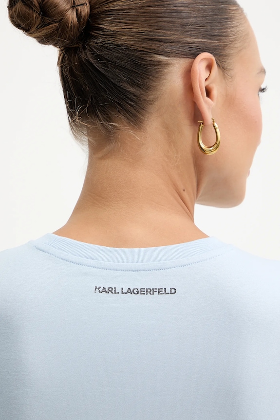 Βαμβακερό μπλουζάκι Karl Lagerfeld B1W17033 μπλε