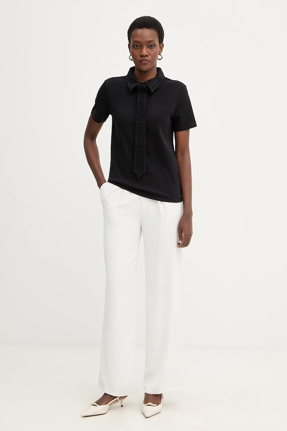 Polo tričko Karl Lagerfeld B1W17011 čierna SS26