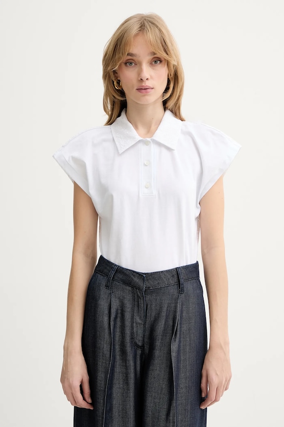 Polo tričko MSGM hladký bílá 4041MDM145D.267002