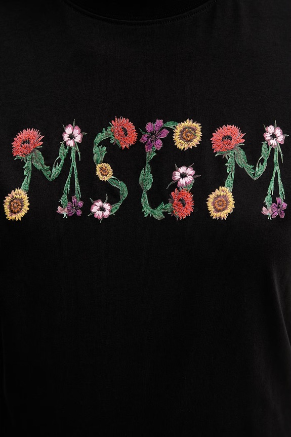 Bavlněné tričko MSGM 4041MDM124N.267002 černá