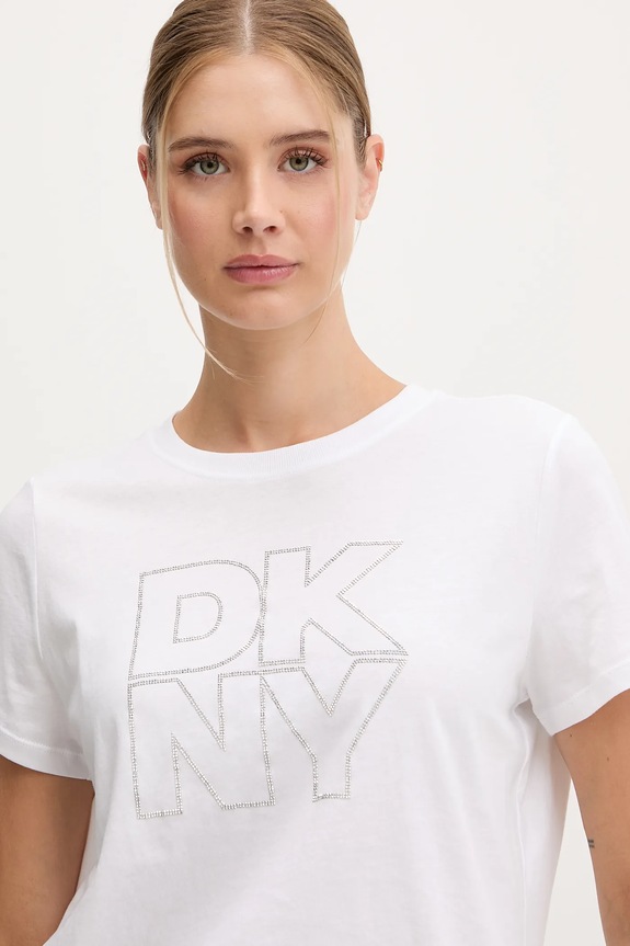 Pamučna majica Dkny bijela DP6T1533