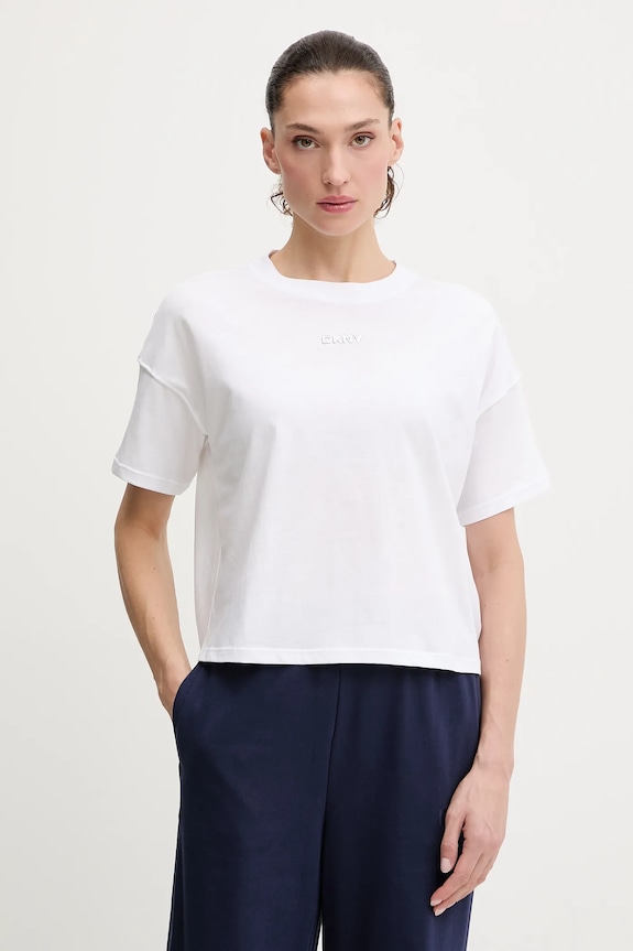 DKNY tričko dámské bavlněné kulatý bílá DP6T1662