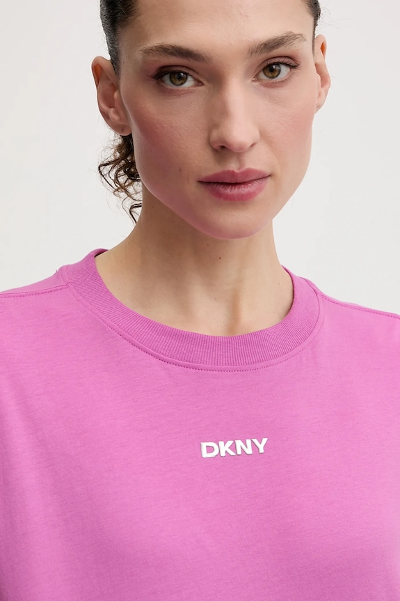 DKNY női pamut póló felső lila DP6T1662