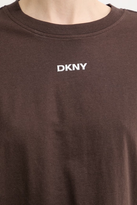 DKNY T-shirt damski bawełniany DP6T1662 brązowy