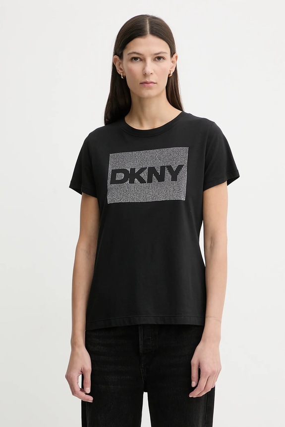 Tričko Dkny nášivka čierna DJ6T1701