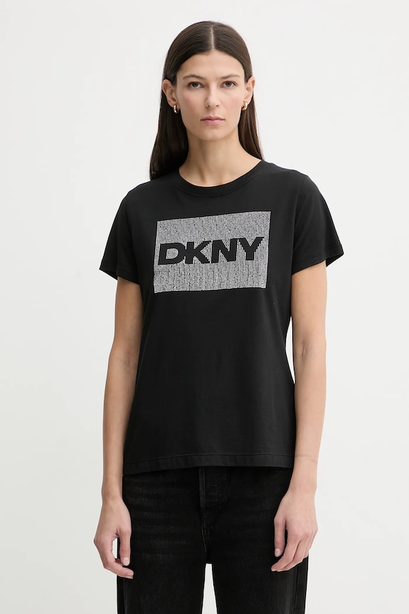 Tričko Dkny nášivka čierna DJ6T1701