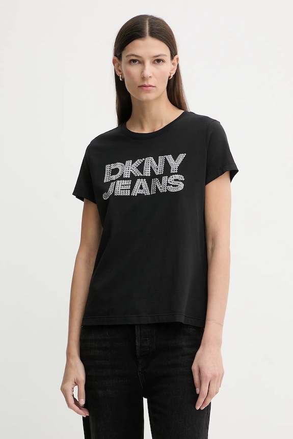 Tričko Dkny nášivka čierna DJ6T1692