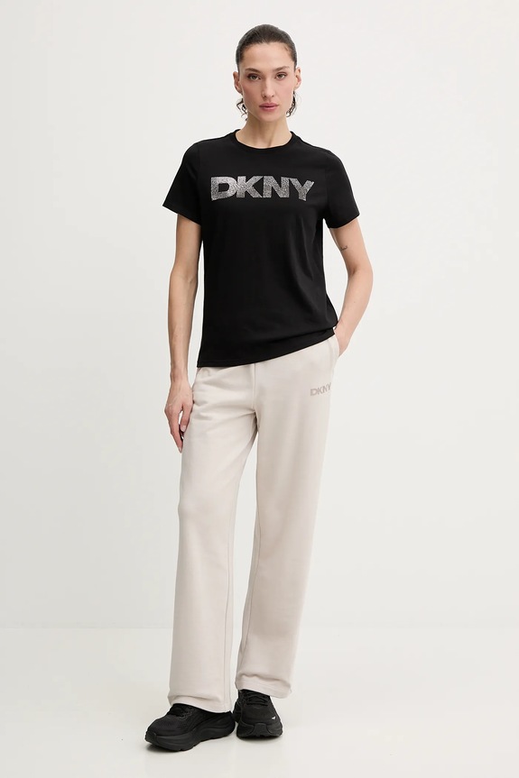 Bavlnené tričko Dkny DP6T1557 čierna SS26