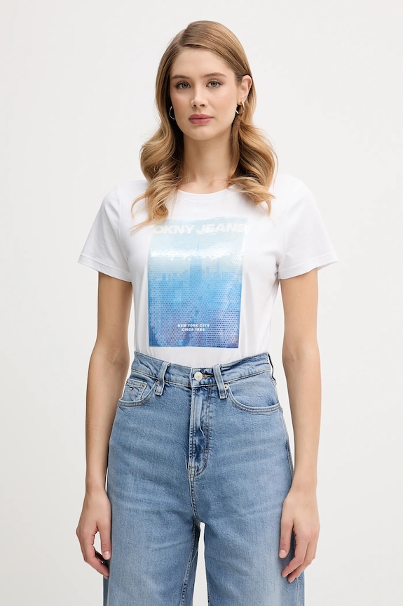 Tričko Dkny nášivka biela DJ6T1693