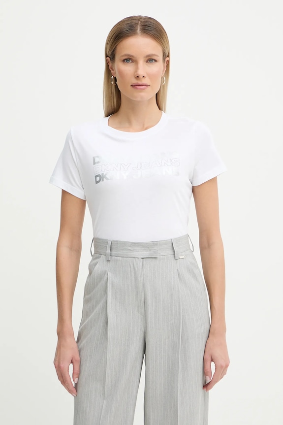 Tričko Dkny potlač biela DJ6T1696