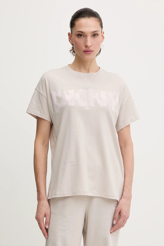 Bavlnené tričko Dkny relaxed béžová DP6T1534