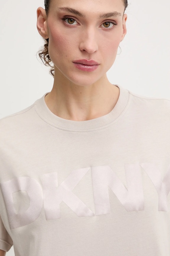 Bavlnené tričko Dkny béžová DP6T1534