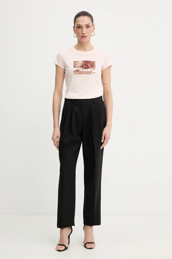 Armani Exchange tricou din bumbac 8NYTDL.YJ73Z. roz SS26