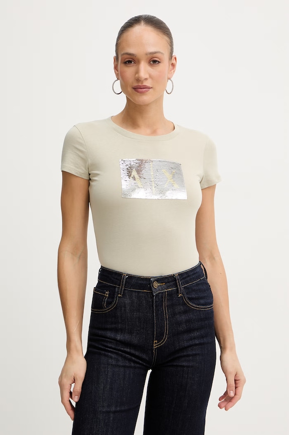 Bavlnené tričko Armani Exchange zelená 8NYTDL.YJ73Z.