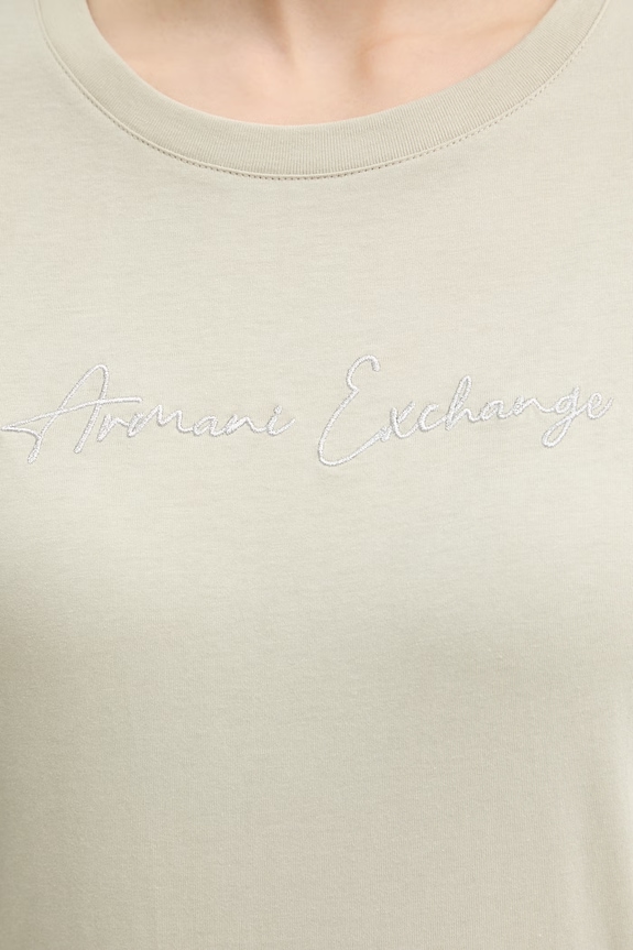 Armani Exchange T-shirt basic damski XW000839.AF10356. zielony