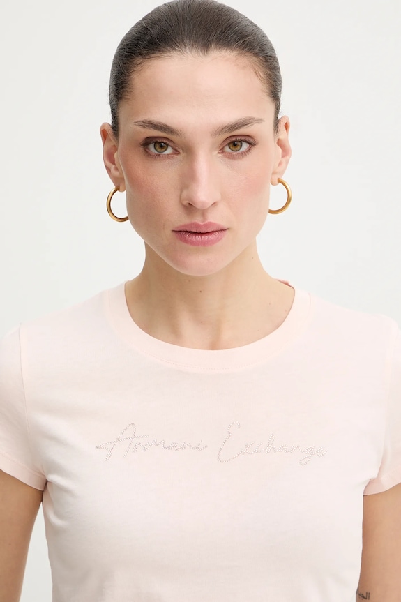 Bavlnené tričko Armani Exchange ružová XW001457.AF10356