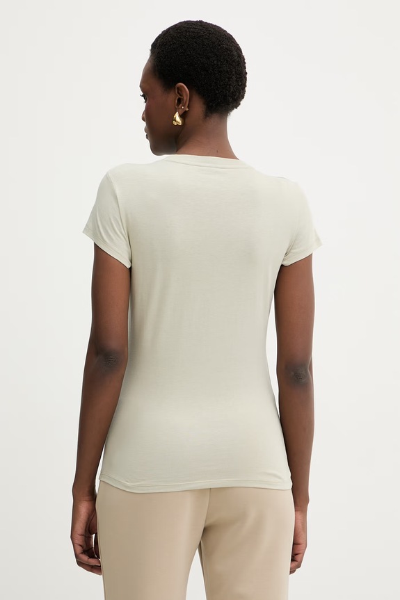 Odzież Armani Exchange T-shirt damski bawełniany XW001457.AF10356 zielony