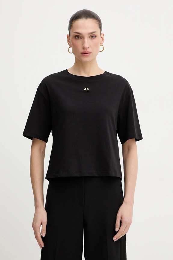 Bavlnené tričko Armani Exchange nášivka čierna XW001836.AF10356