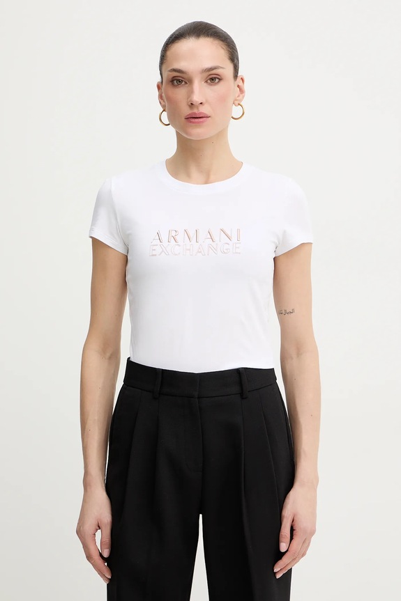 Tričko Armani Exchange nášivka biela XW001837.AF16294