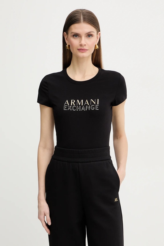Tričko Armani Exchange nášivka čierna XW001837.AF16294