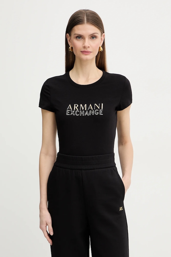 Tričko Armani Exchange nášivka čierna XW001837.AF16294