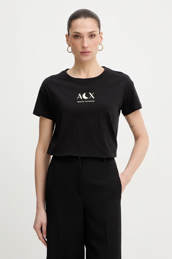 Bavlnené tričko Armani Exchange potlač čierna XW001850.AF10356