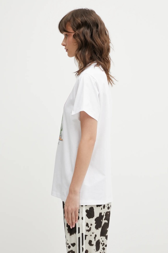 GANNI T-shirt bawełniany damski A1050075 biały SS26