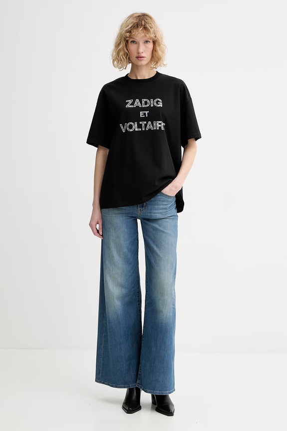 ZADIG&VOLTAIRE t-shirt bawełniany JWTS02883 czarny SS26