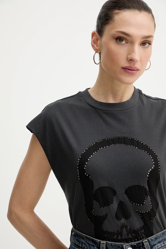 Bavlnený top ZADIG&VOLTAIRE sivá JWTT01290