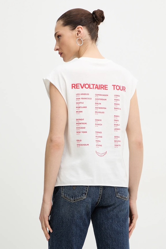 Oblečenie Bavlnený top ZADIG&VOLTAIRE JWTT01280 biela