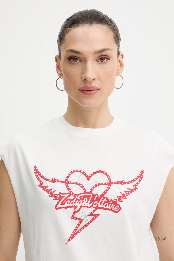 Bavlnený top ZADIG&VOLTAIRE biela JWTT01280