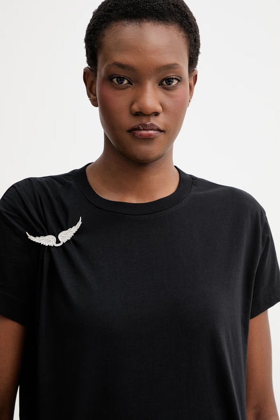 Bavlněné tričko ZADIG&VOLTAIRE černá JWTS02871