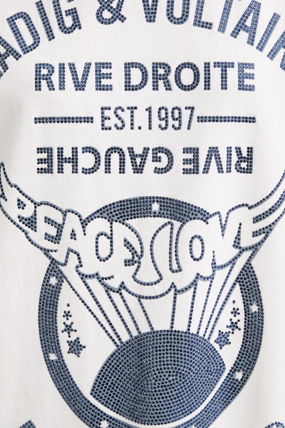 ZADIG&VOLTAIRE t-shirt bawełniany JWTS02903 beżowy