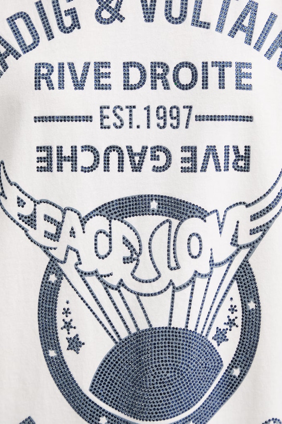 ZADIG&VOLTAIRE t-shirt bawełniany JWTS02903 beżowy